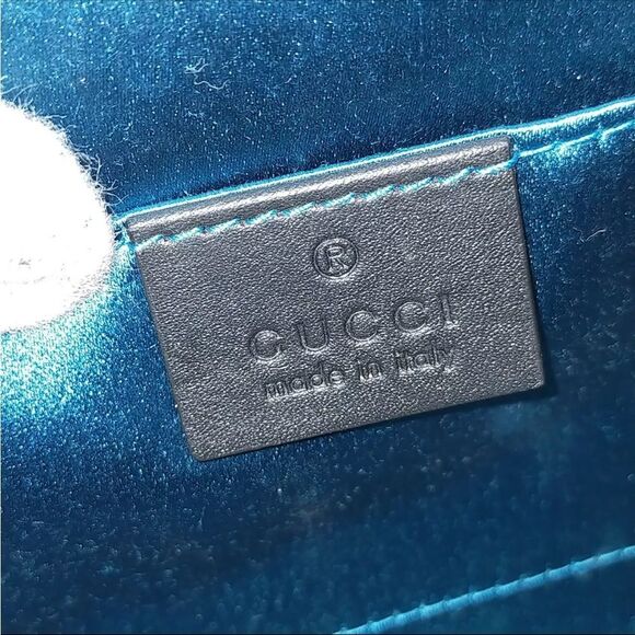 Auth Vintage Gucci Green Suede Web Sherry Line Ophidia Clutch Chainlink Shoulder - Picture 7 of 9